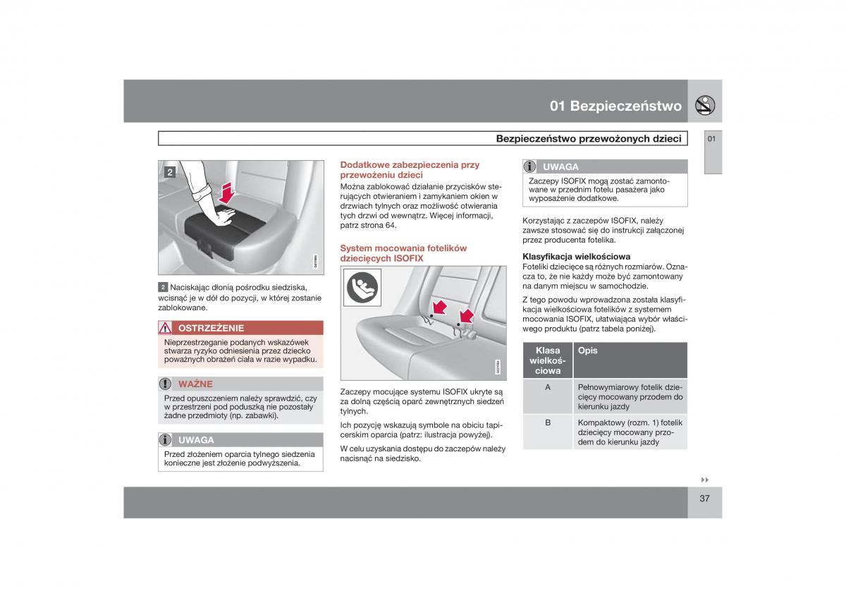 Volvo V70 XC70 III instrukcja obslugi / page 38