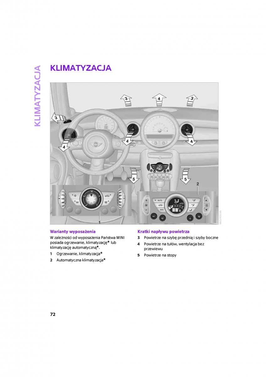 Mini Clubman Cooper One instrukcja obslugi / page 74