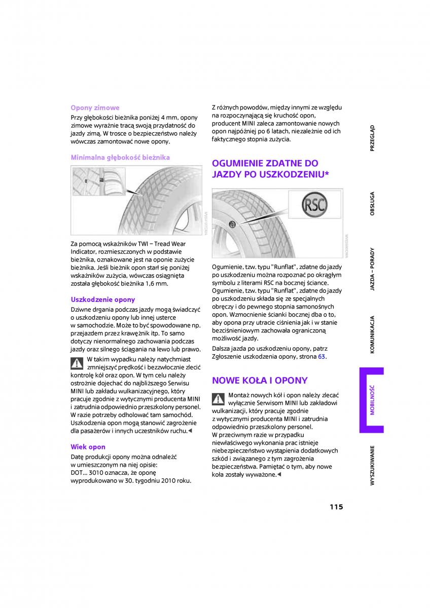 Mini Clubman Cooper One instrukcja obslugi / page 117