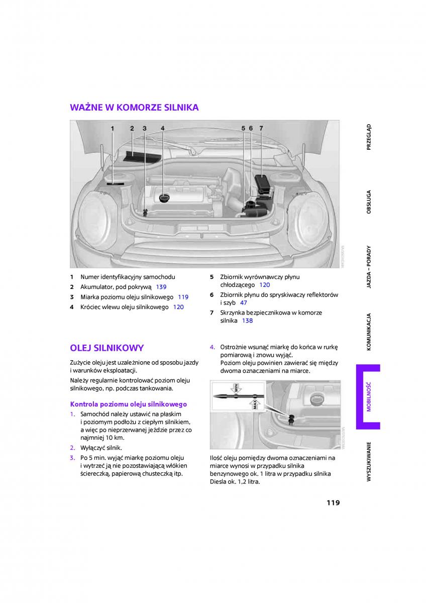 Mini Clubman Cooper One instrukcja obslugi / page 121