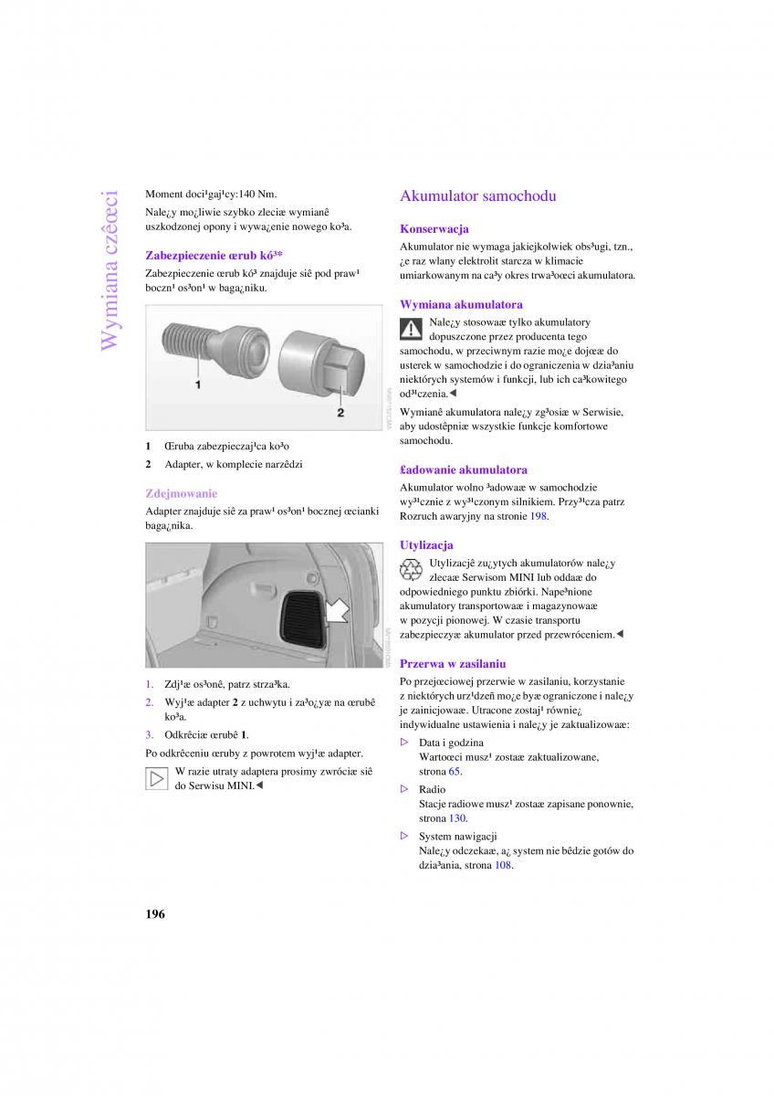 Mini Countryman instrukcja obslugi / page 198