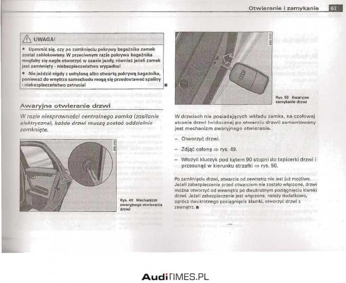 Audi A4 B6 instrukcja obslugi / page 58