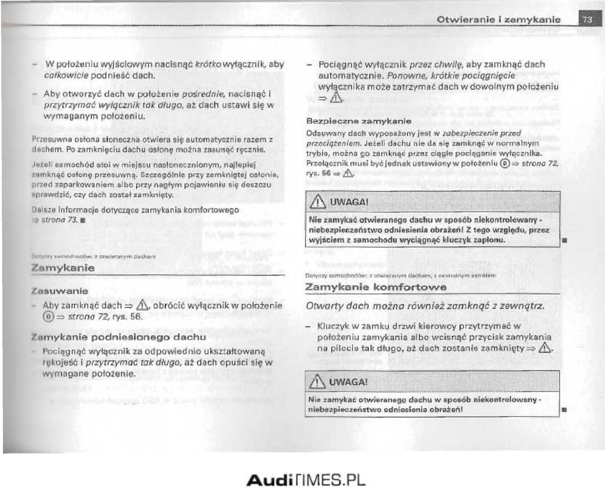 Audi A4 B6 instrukcja obslugi / page 68