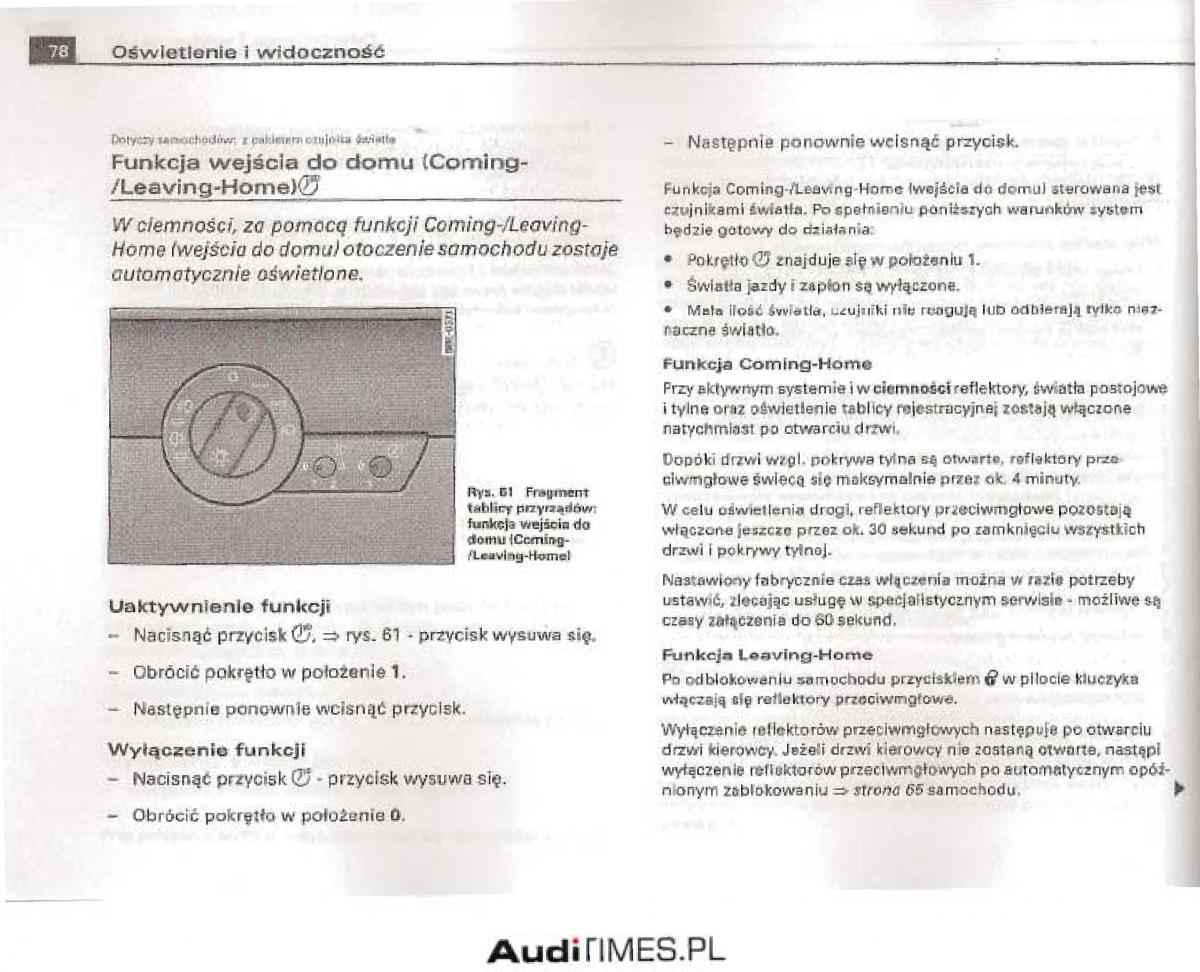 manual  Audi A4 B6 instrukcja / page 73