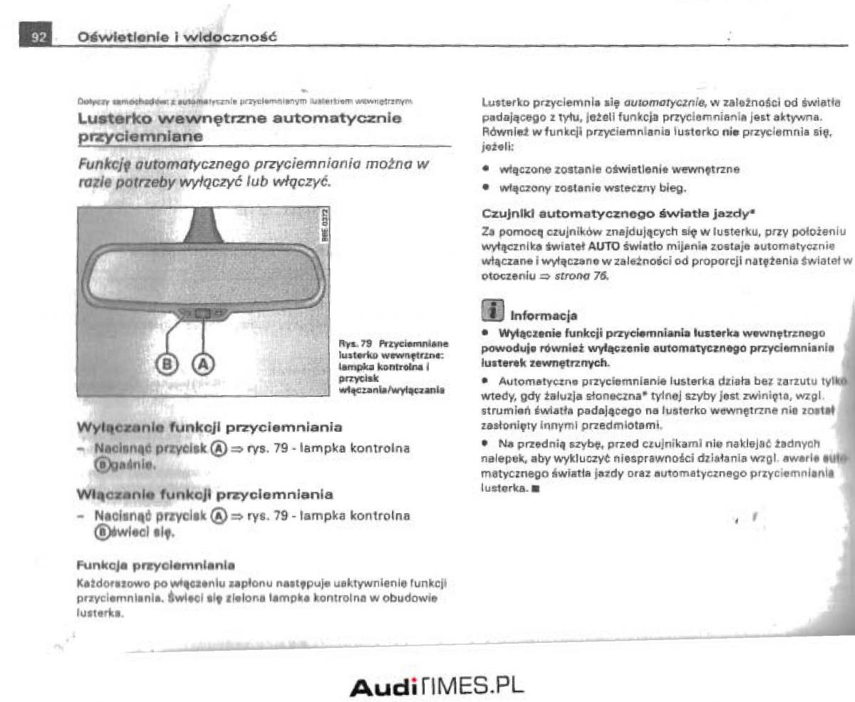 manual  Audi A4 B6 instrukcja / page 87