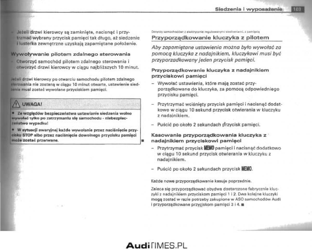 manual  Audi A4 B6 instrukcja / page 97