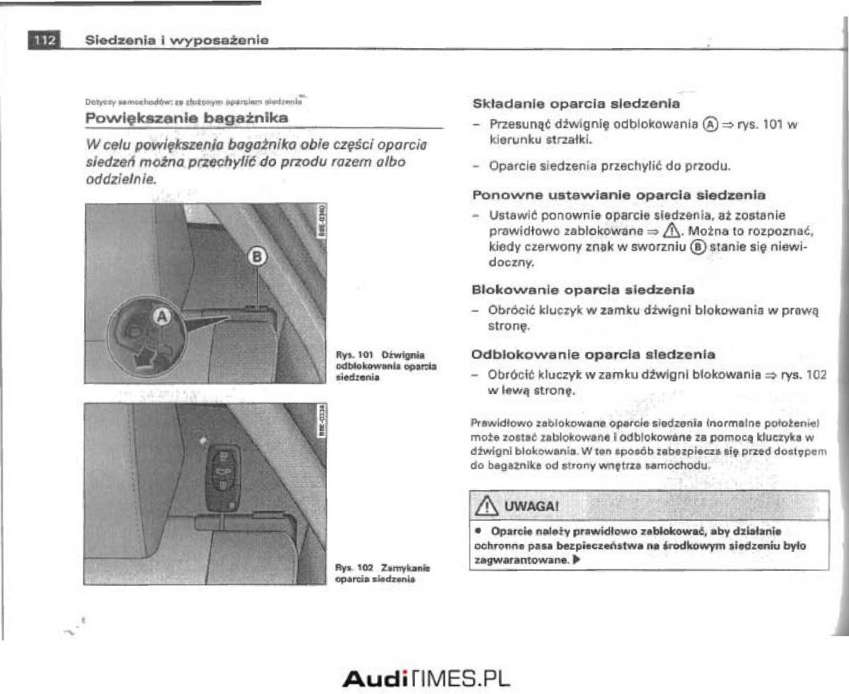 manual  Audi A4 B6 instrukcja / page 106