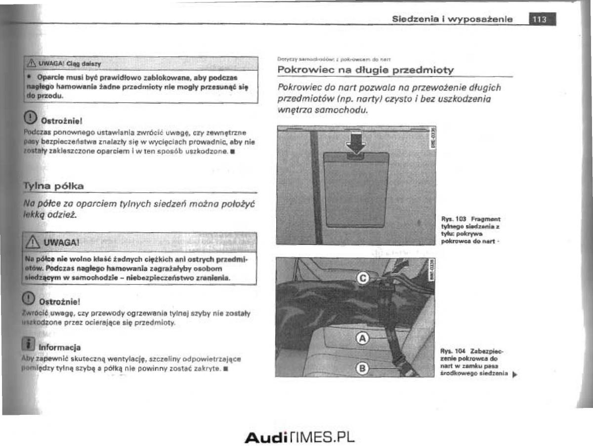 manual  Audi A4 B6 instrukcja / page 107