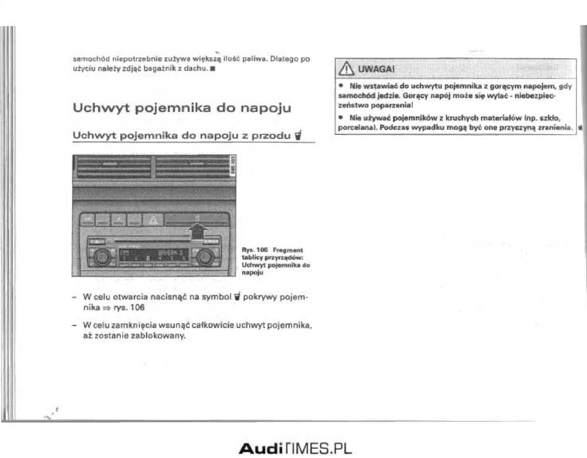 manual  Audi A4 B6 instrukcja / page 110