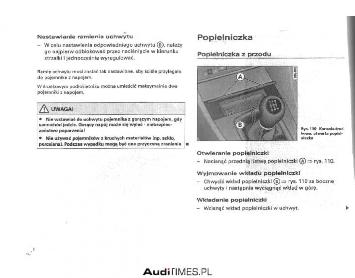 manual  Audi A4 B6 instrukcja / page 112