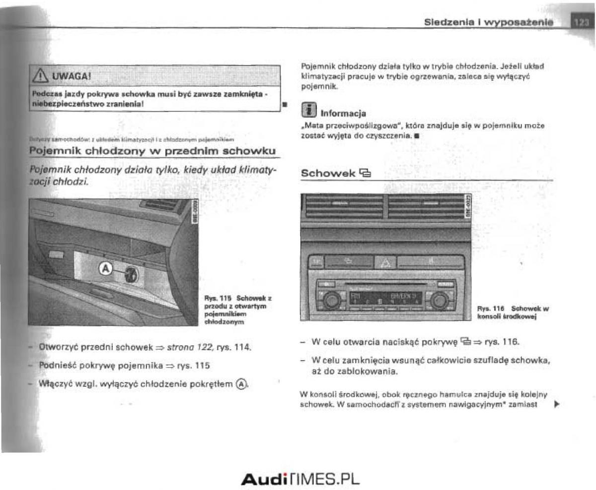 manual  Audi A4 B6 instrukcja / page 117