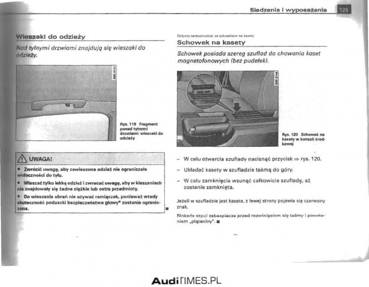 manual  Audi A4 B6 instrukcja / page 119