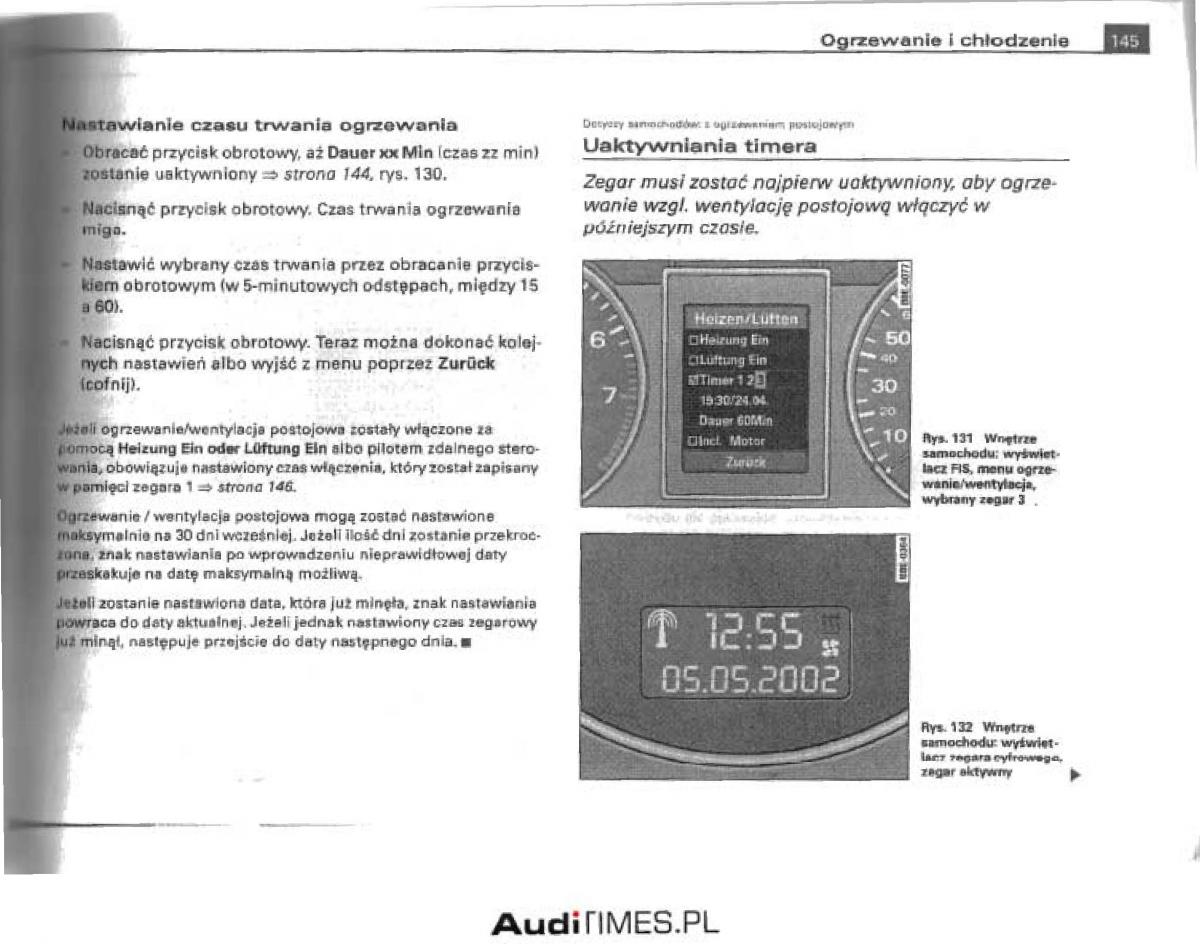 Audi A4 B6 instrukcja obslugi / page 139