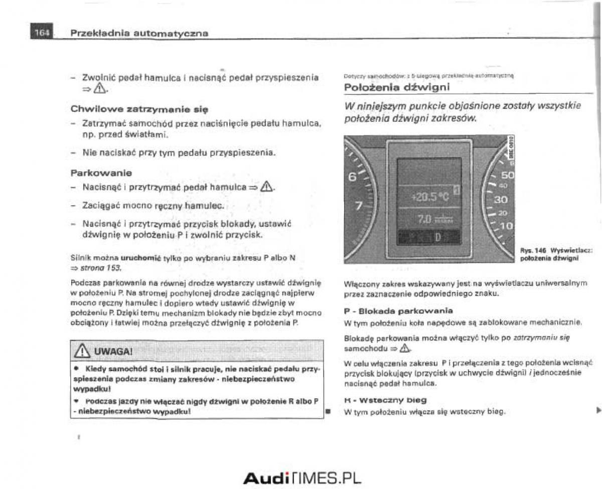 manual  Audi A4 B6 instrukcja / page 158