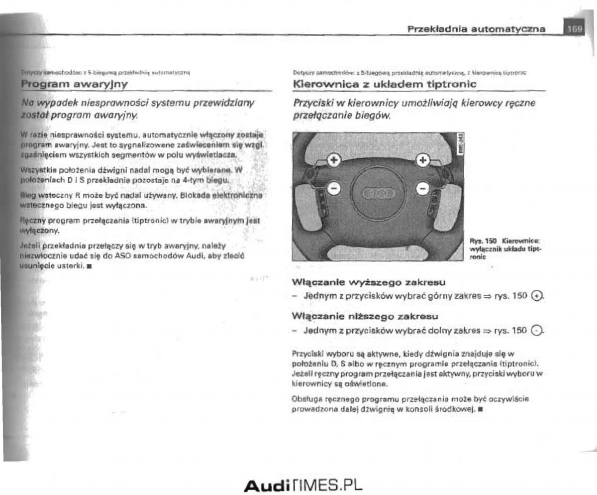 manual  Audi A4 B6 instrukcja / page 163