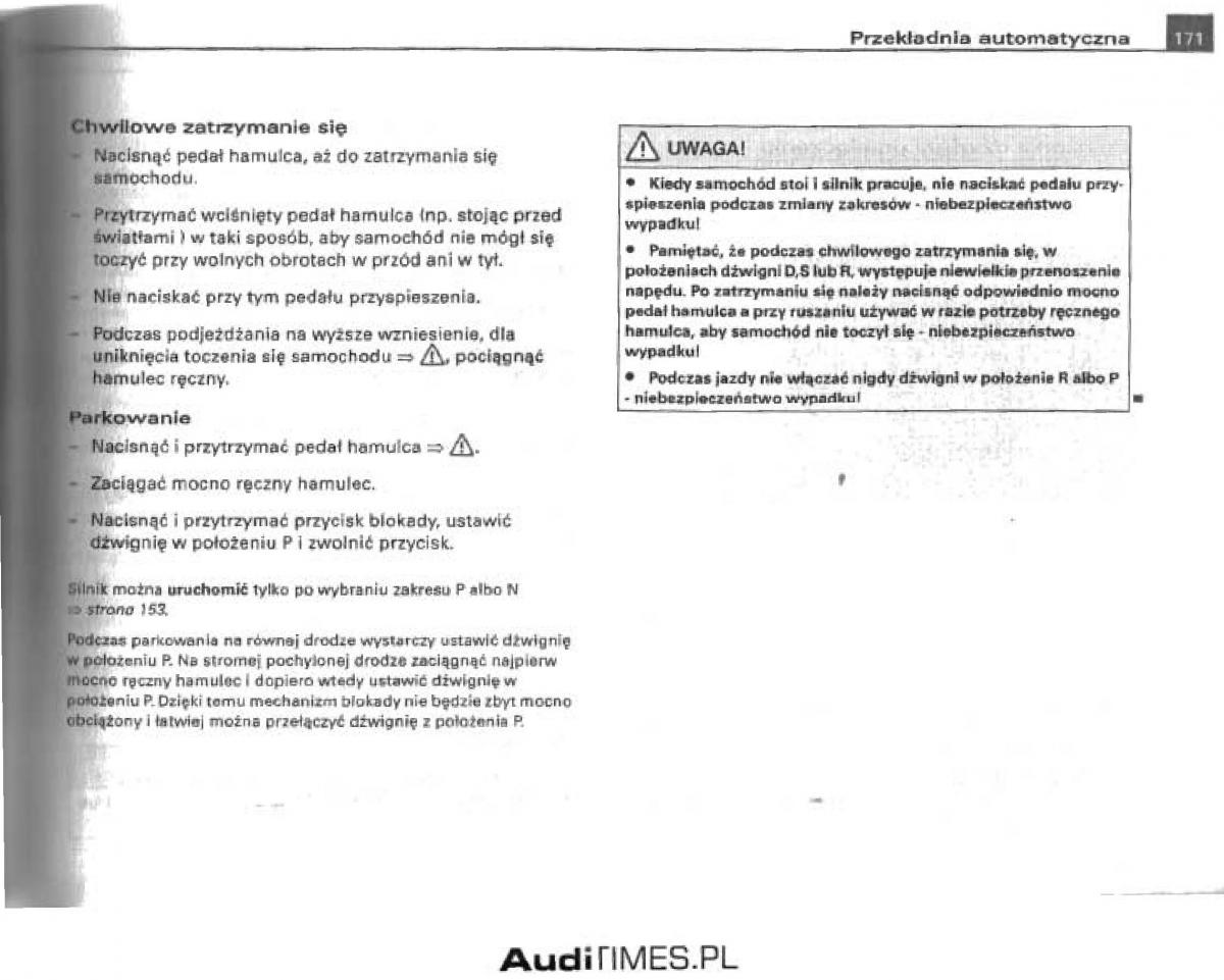 manual  Audi A4 B6 instrukcja / page 165