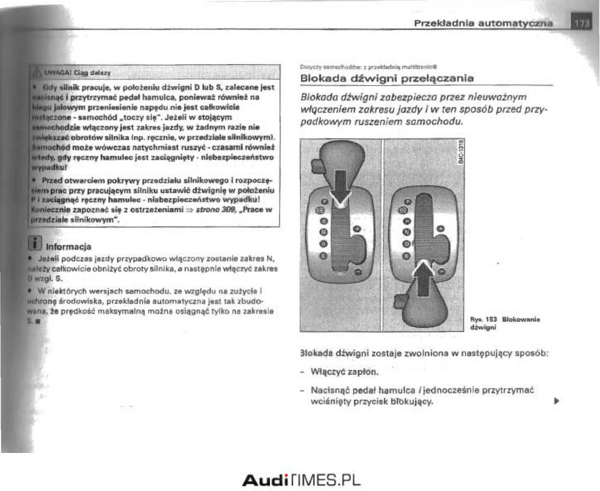 manual  Audi A4 B6 instrukcja / page 167