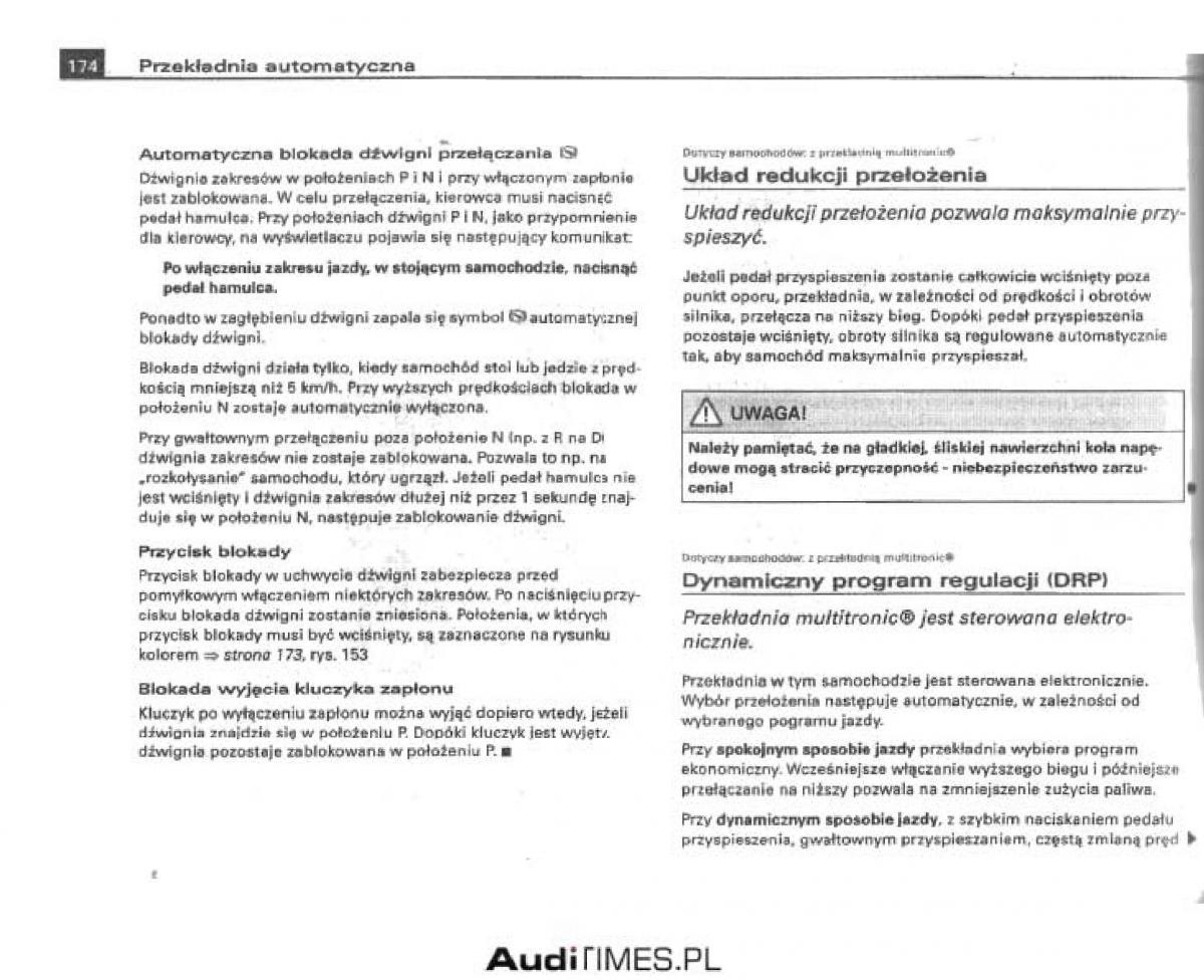 manual  Audi A4 B6 instrukcja / page 168