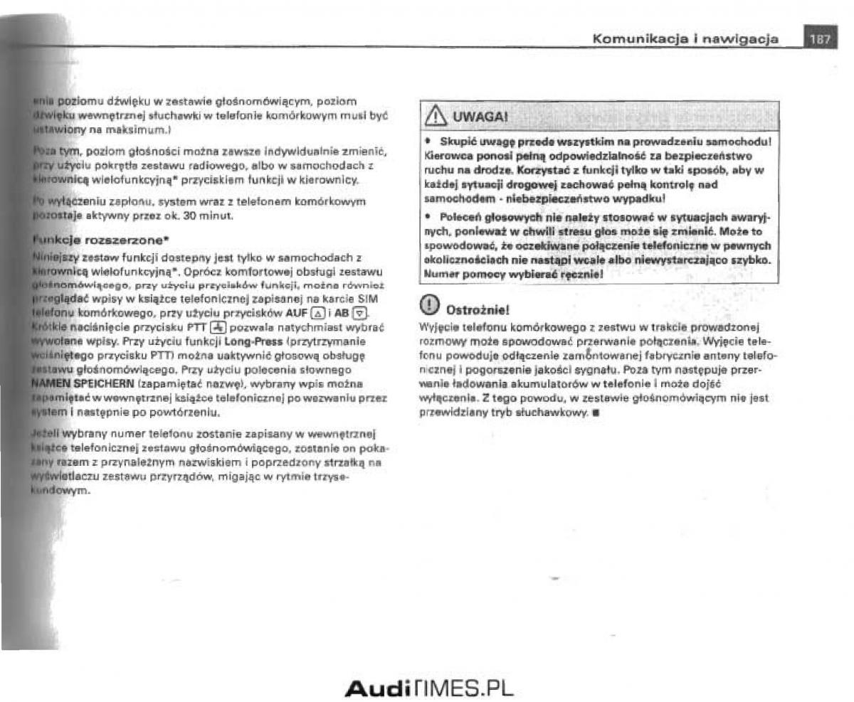 manual  Audi A4 B6 instrukcja / page 181