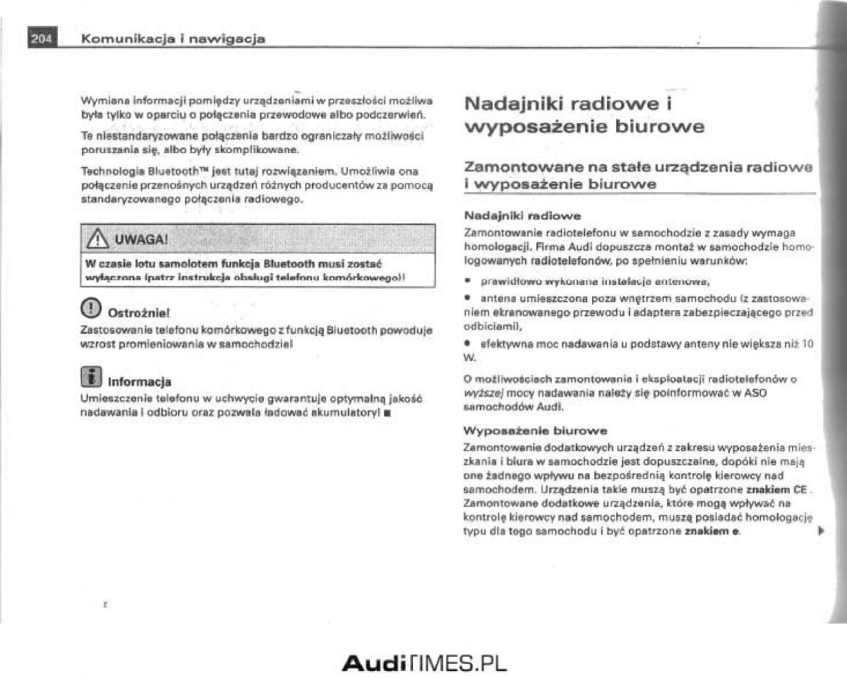 Audi A4 B6 instrukcja obslugi / page 198