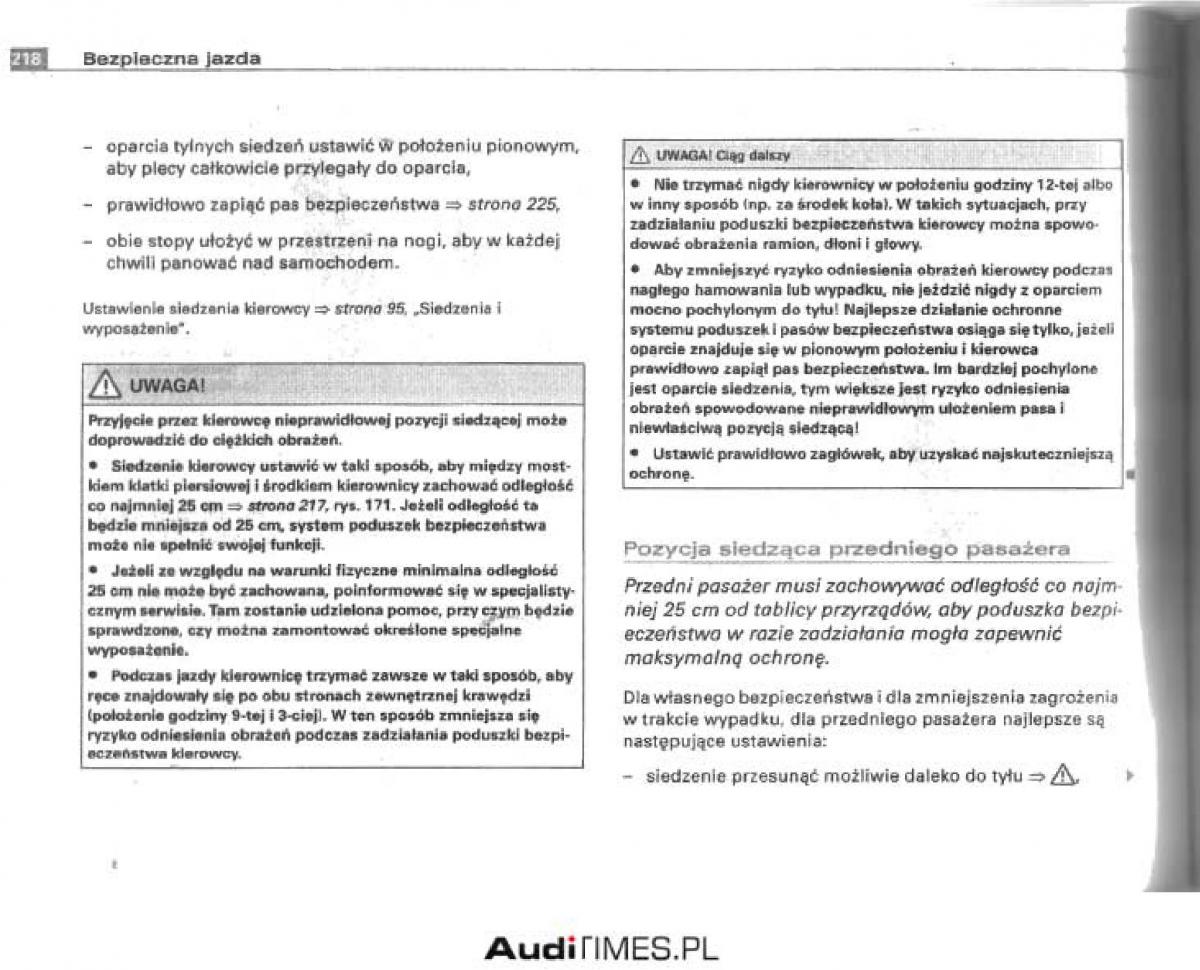 Audi A4 B6 instrukcja obslugi / page 210