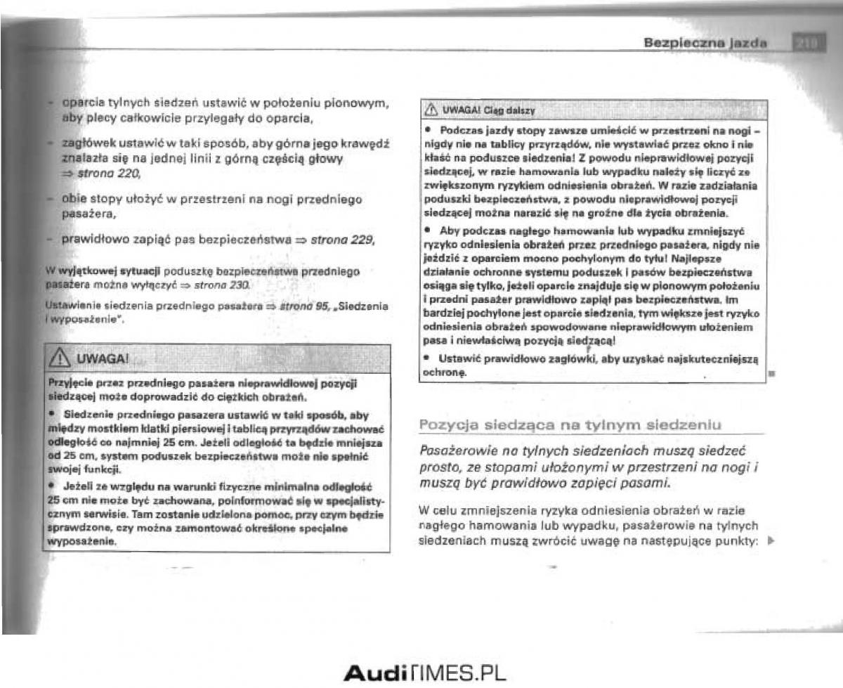 manual  Audi A4 B6 instrukcja / page 211