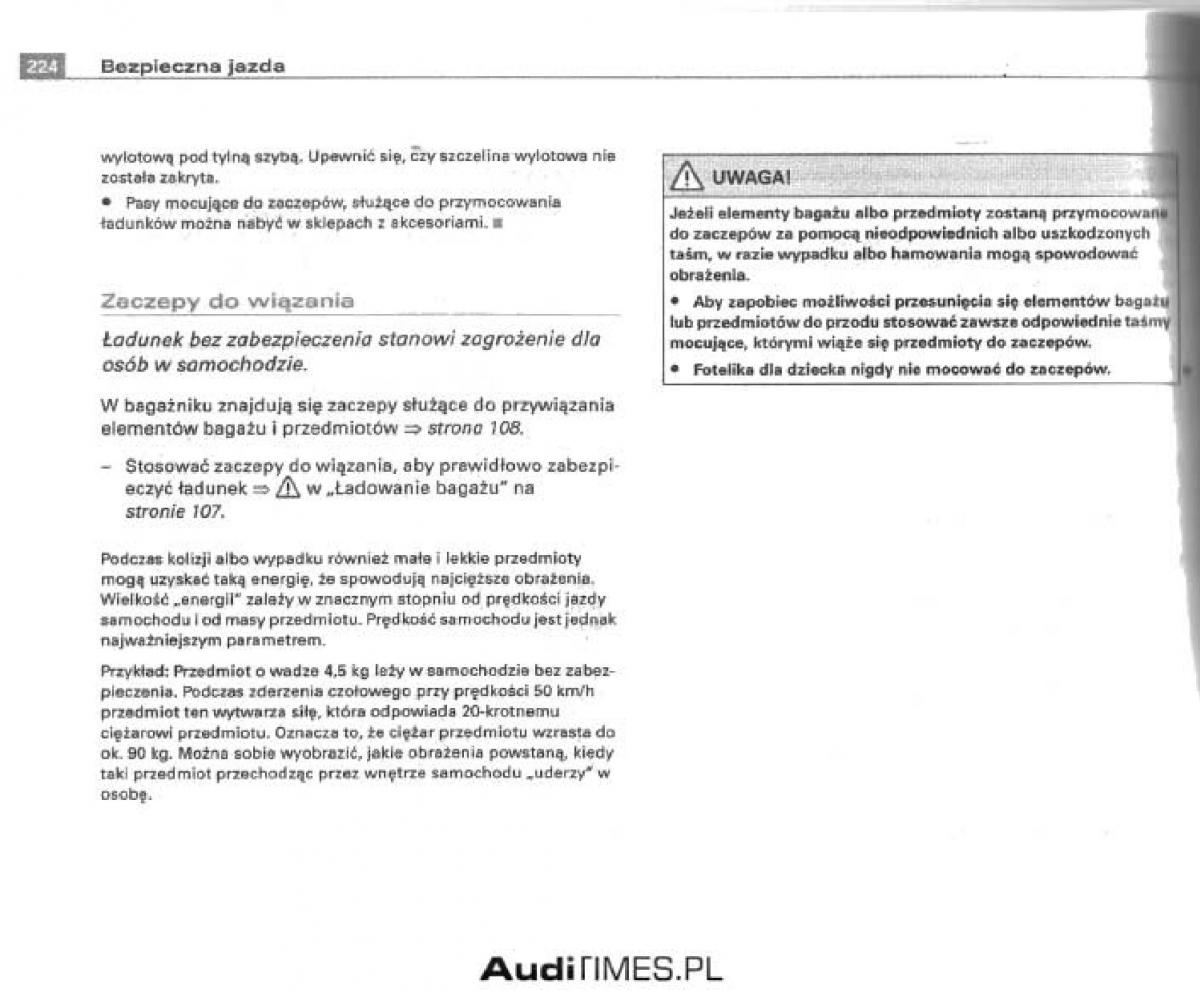 manual  Audi A4 B6 instrukcja / page 216