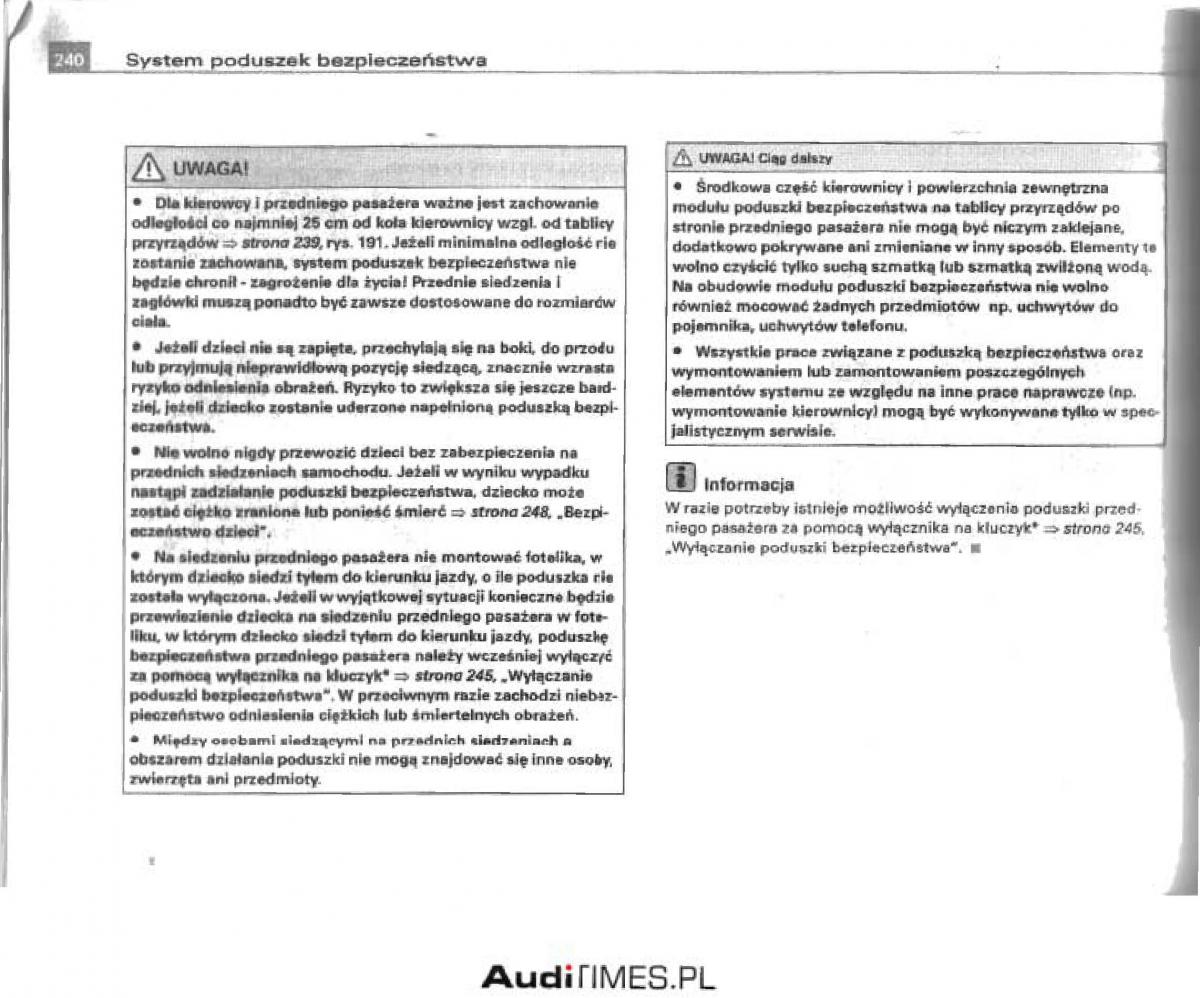 manual  Audi A4 B6 instrukcja / page 231