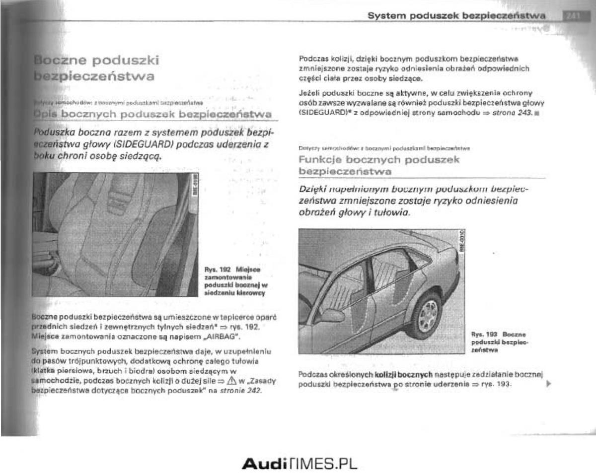 manual  Audi A4 B6 instrukcja / page 232