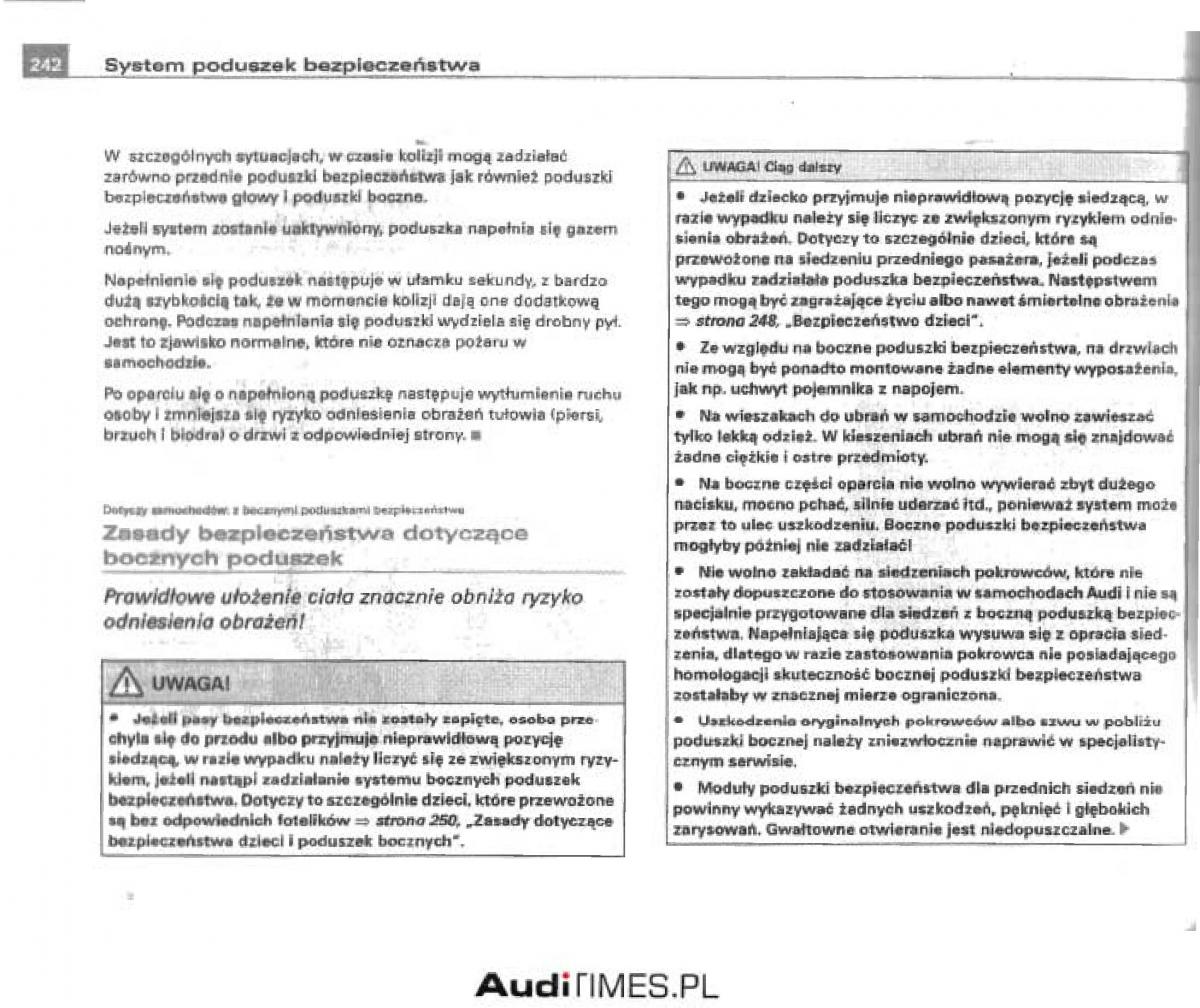 manual  Audi A4 B6 instrukcja / page 233