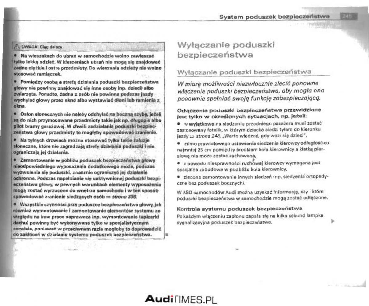 manual  Audi A4 B6 instrukcja / page 236