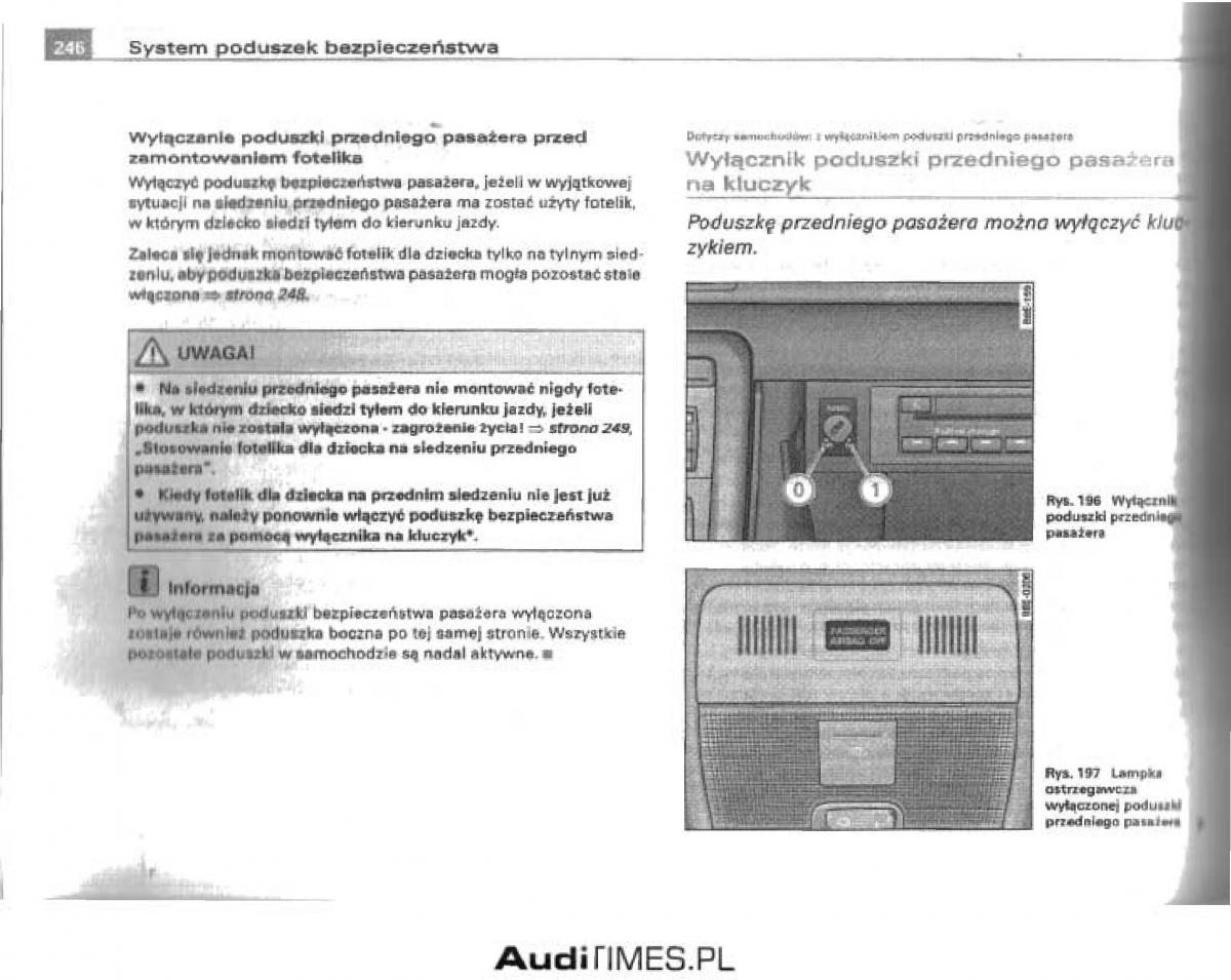 manual  Audi A4 B6 instrukcja / page 237