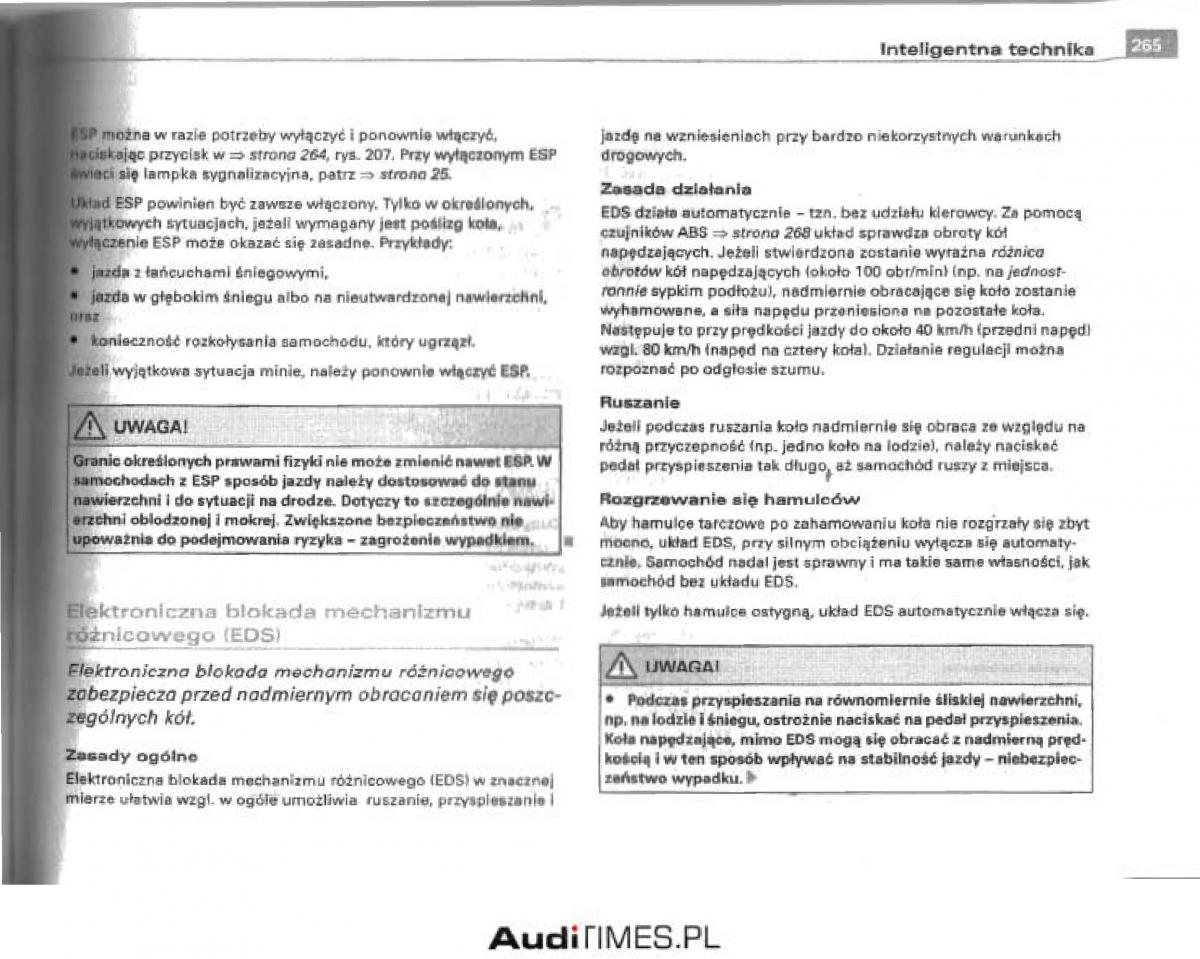 Audi A4 B6 instrukcja obslugi / page 253