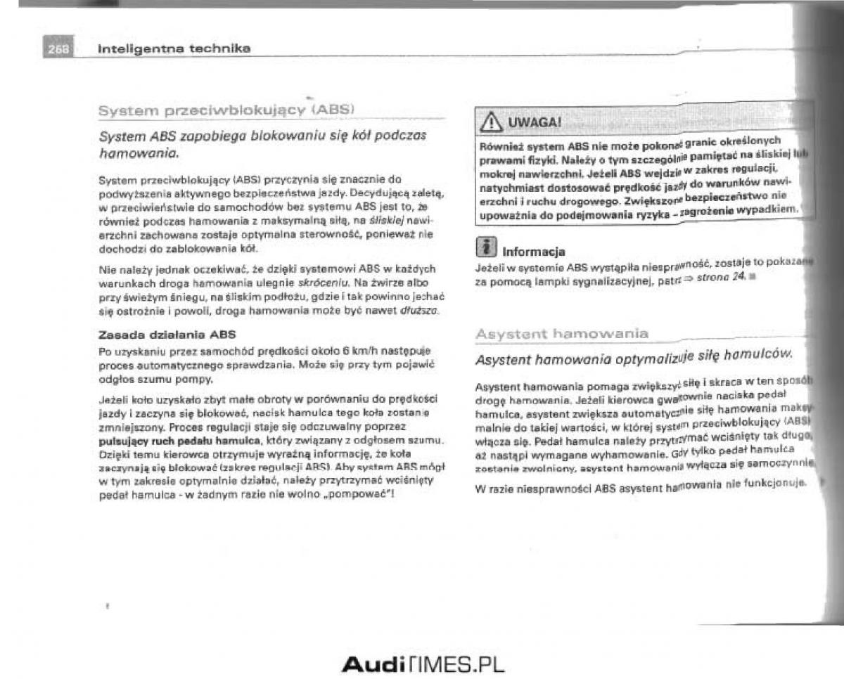 manual  Audi A4 B6 instrukcja / page 256