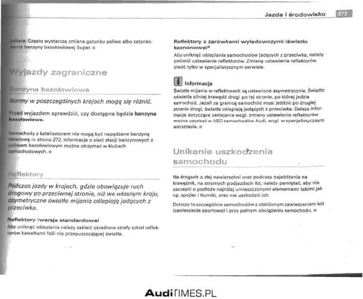 manual  Audi A4 B6 instrukcja / page 261