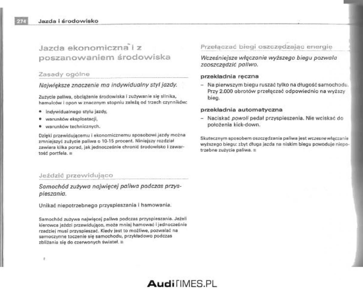 manual  Audi A4 B6 instrukcja / page 262