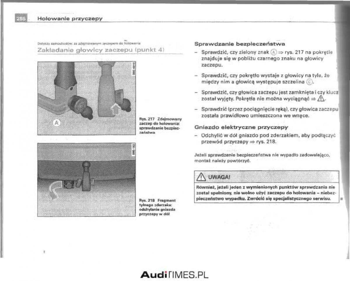 manual  Audi A4 B6 instrukcja / page 274