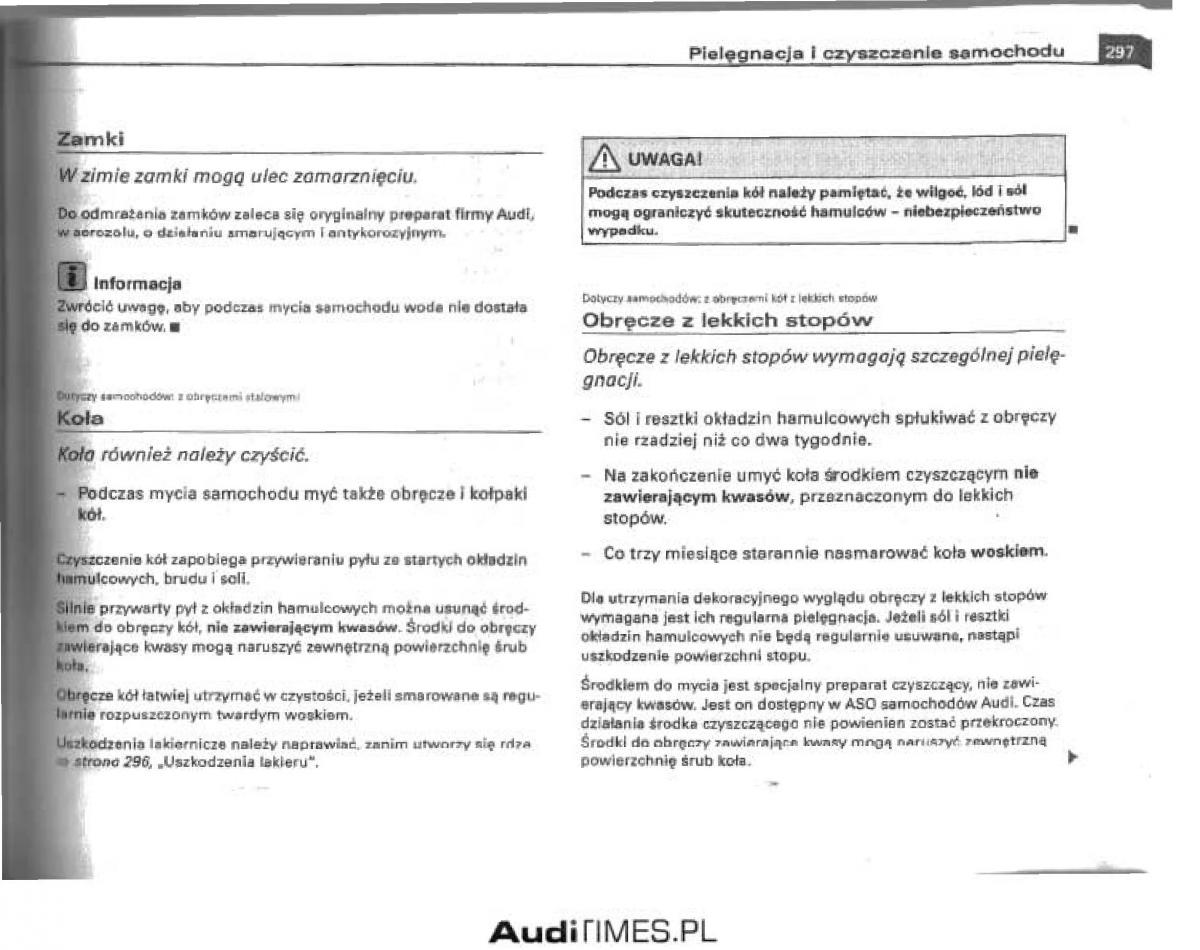 Audi A4 B6 instrukcja obslugi / page 283