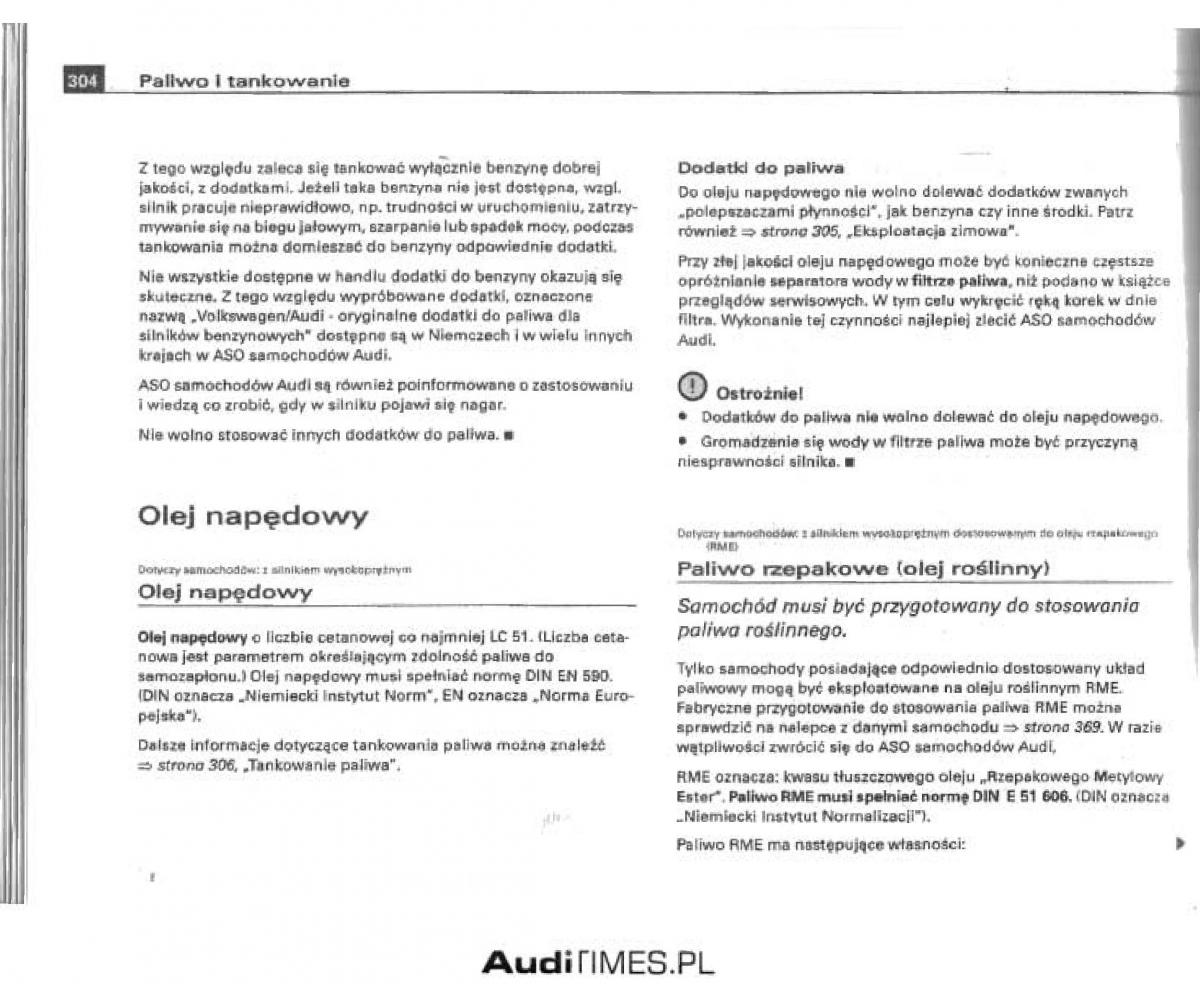 Audi A4 B6 instrukcja obslugi / page 290