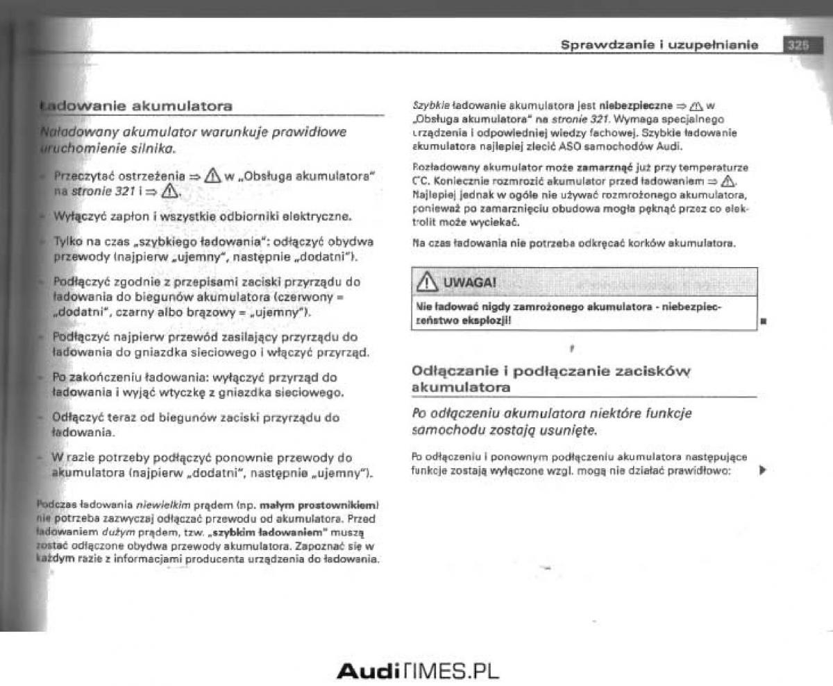 manual  Audi A4 B6 instrukcja / page 311