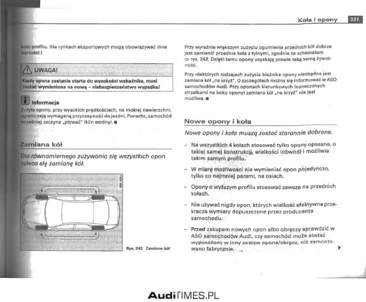 manual  Audi A4 B6 instrukcja / page 317