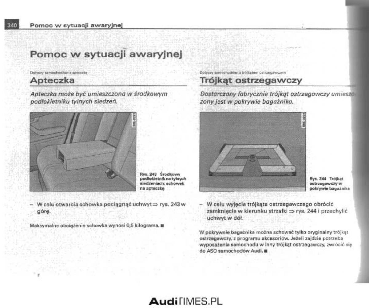 Audi A4 B6 instrukcja obslugi / page 324