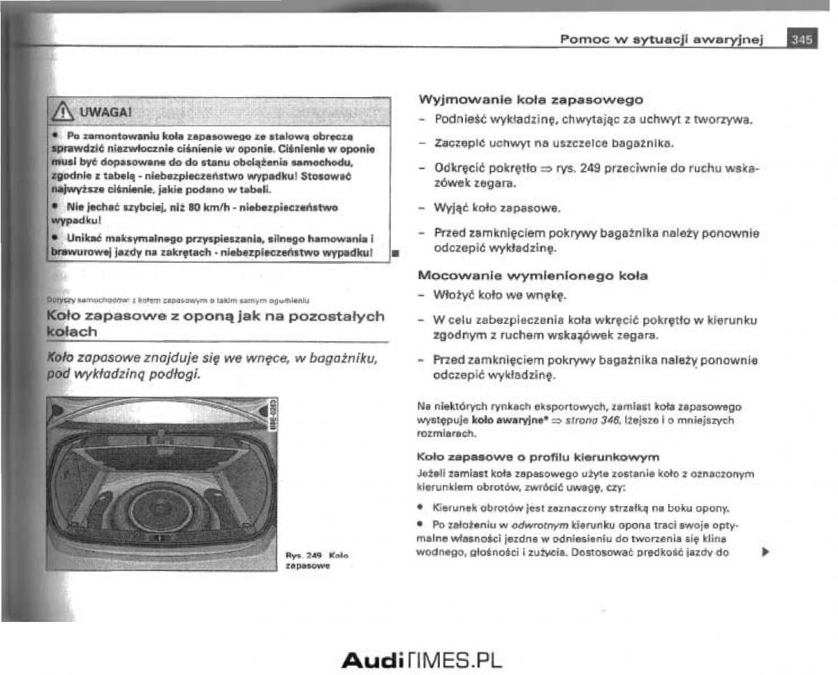 Audi A4 B6 instrukcja obslugi / page 329