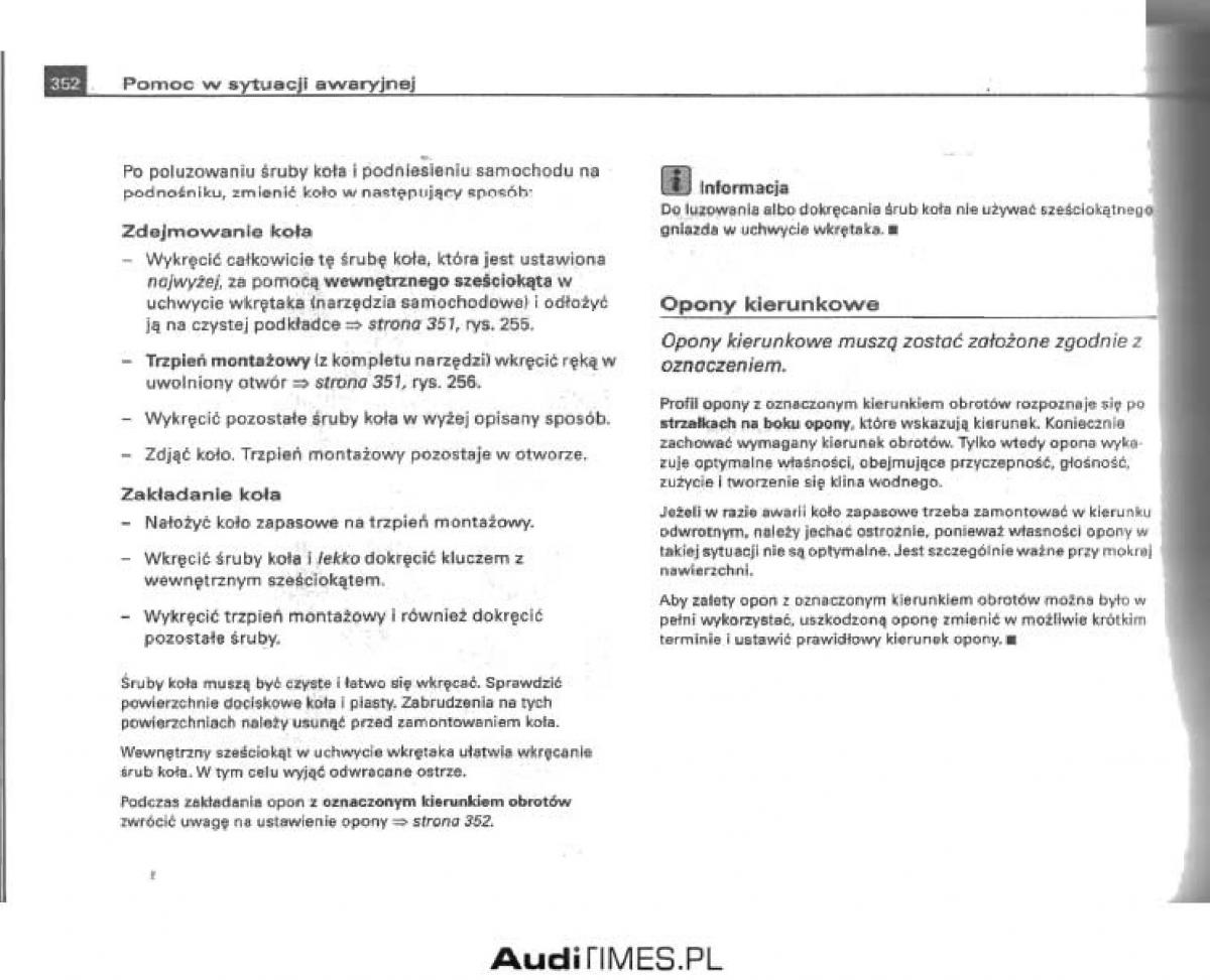 manual  Audi A4 B6 instrukcja / page 336