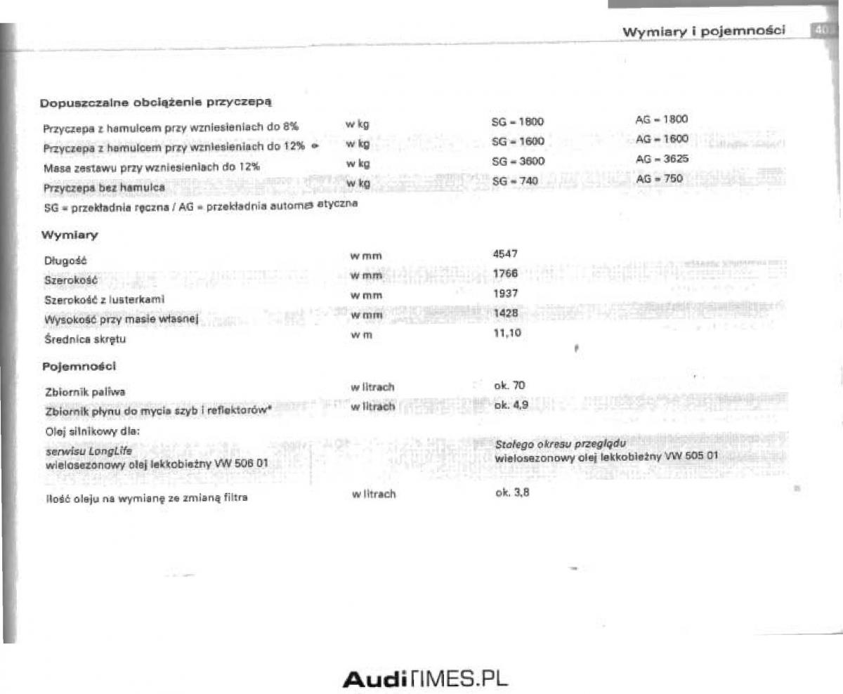 Audi A4 B6 instrukcja obslugi / page 381