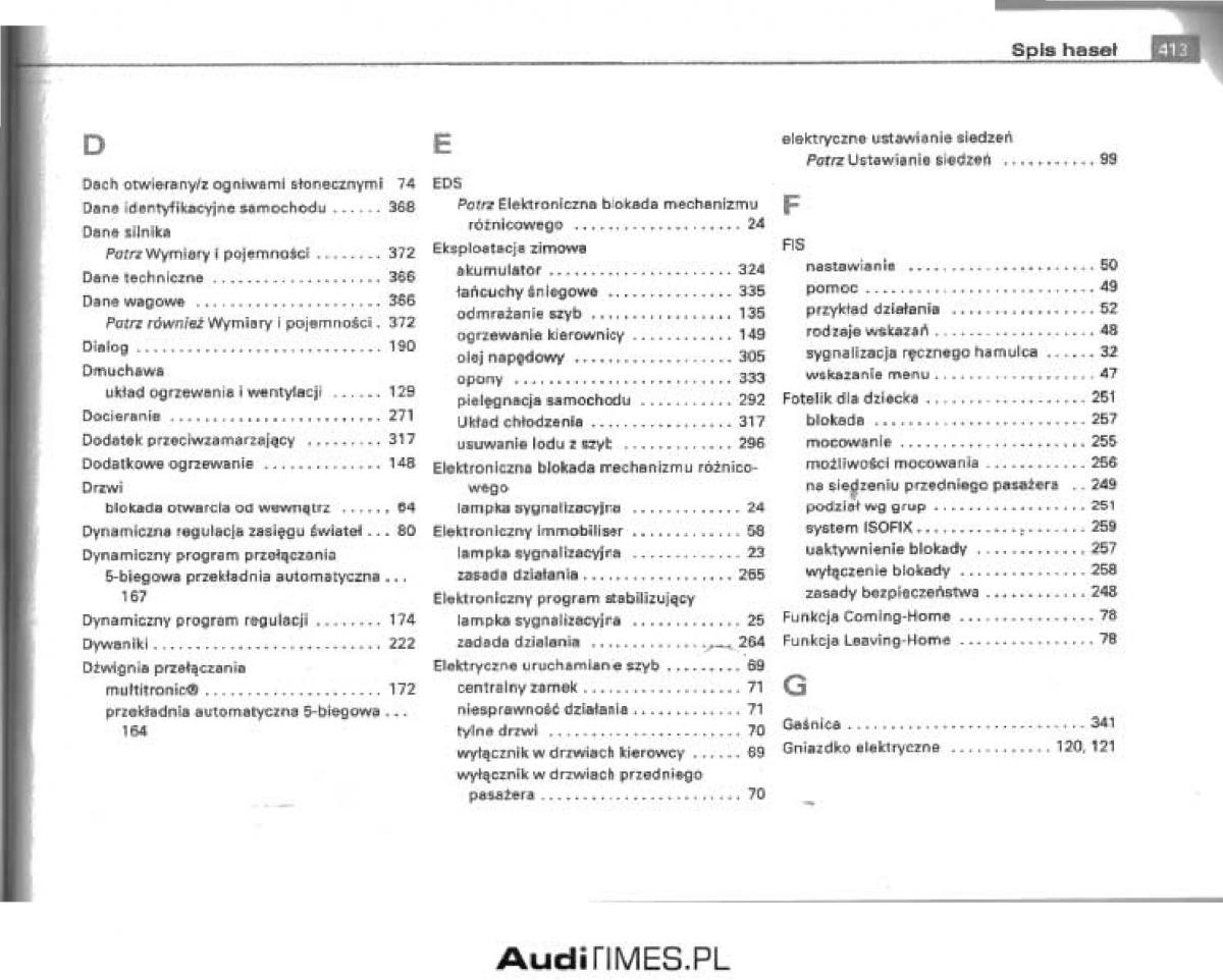 manual  Audi A4 B6 instrukcja / page 389