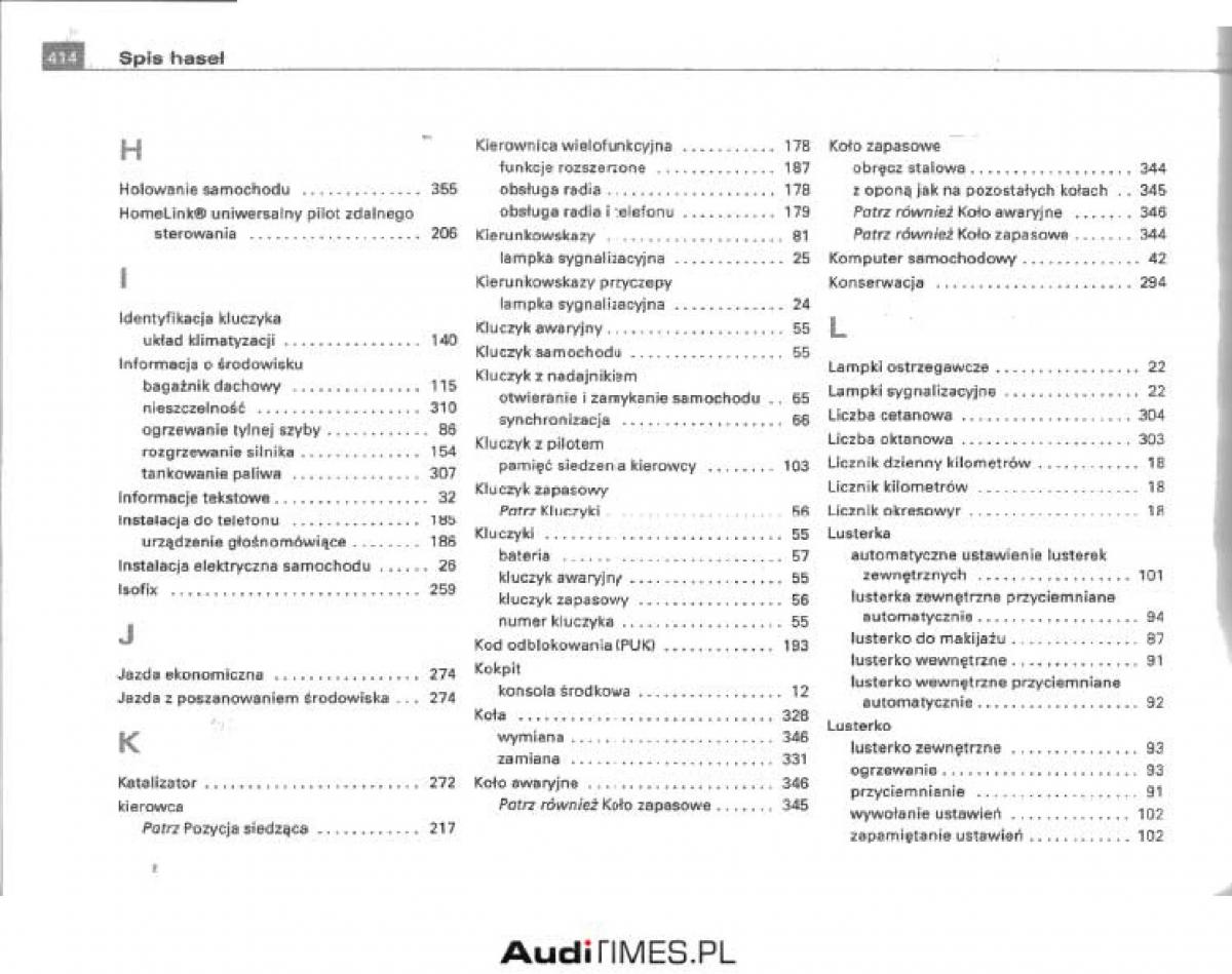 Audi A4 B6 instrukcja obslugi / page 390