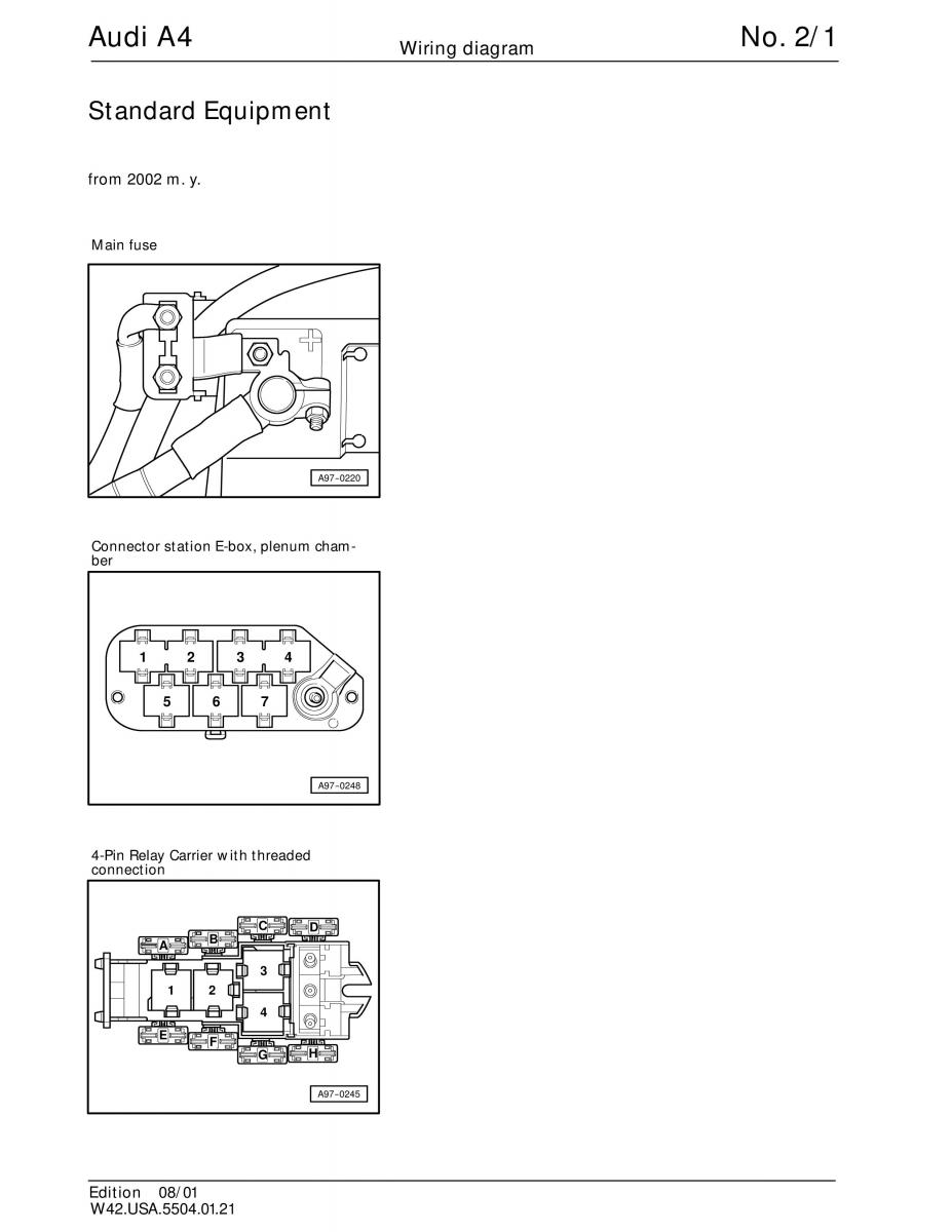 Audi A4 B5 wiring diagrams schematy page 1 - pdf