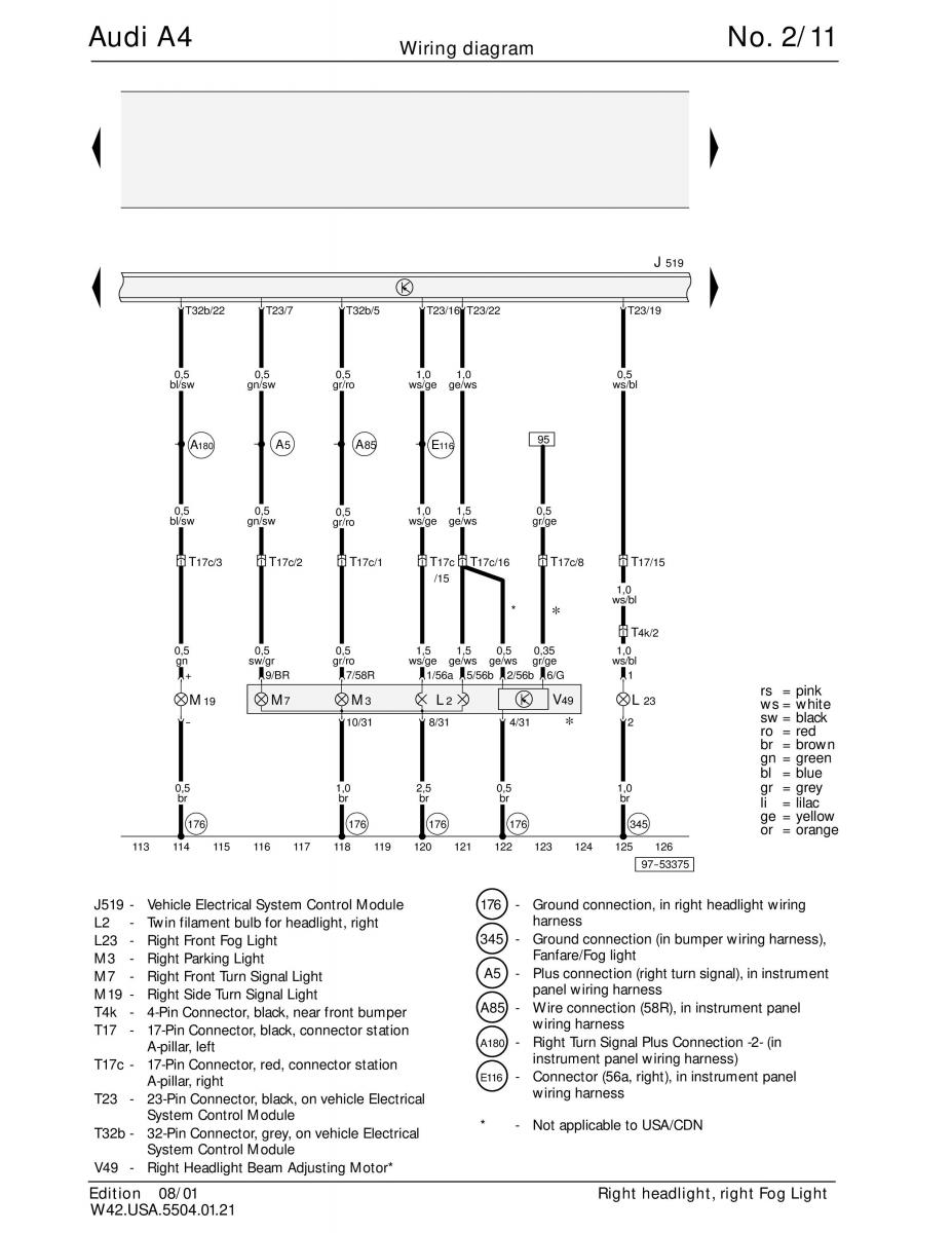 Manual Audi A4 B5 Audi A4 B5 Wiring Diagrams Schematy Page 11 Pdf