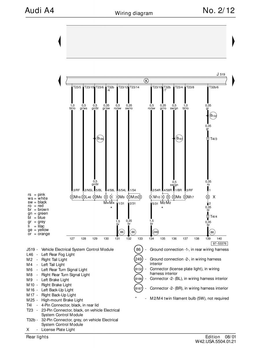 manual Audi A4 B5 Audi A4 B5 wiring diagrams schematy page 12 - pdf